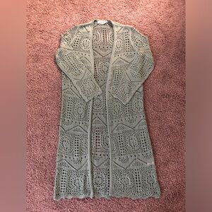 Chelsea & Theodore Olive Crochet Cardigan
